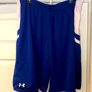 UNDER ARMOUR REVERSIBLE 🏀 shorts in XL!  Royal Blue & White.